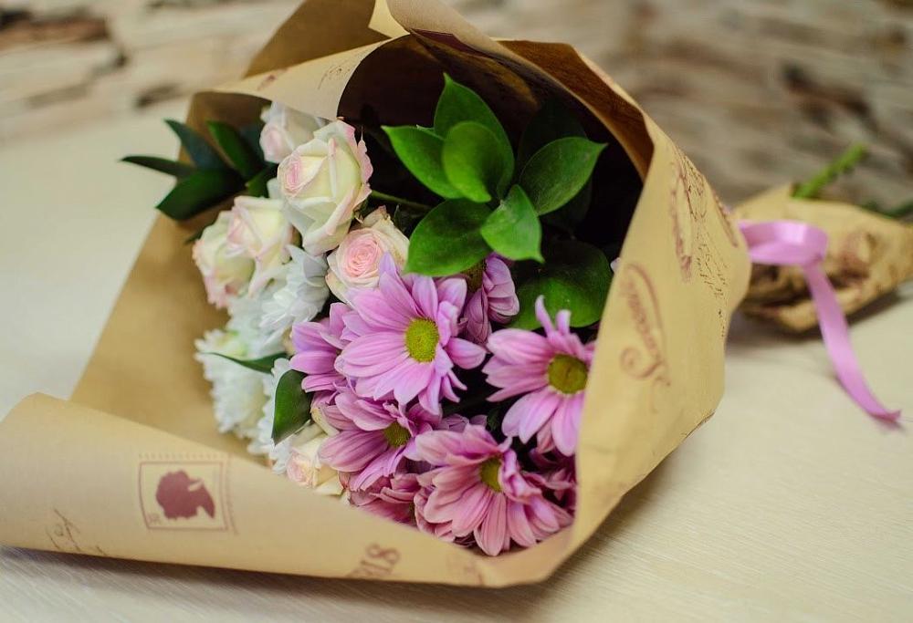 Букет цветов из: Розы и Хризантемы в Ордынском