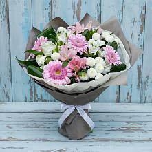 Букет цветов из:  Герберы, Альстромерии и Хризантемы в Ордынском