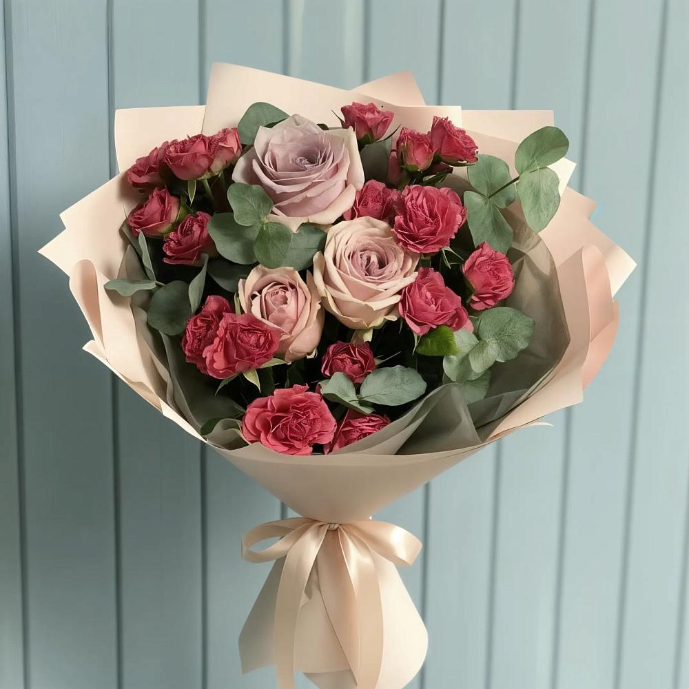 Букет цветов из: Гвоздики и Розы в Ордынском