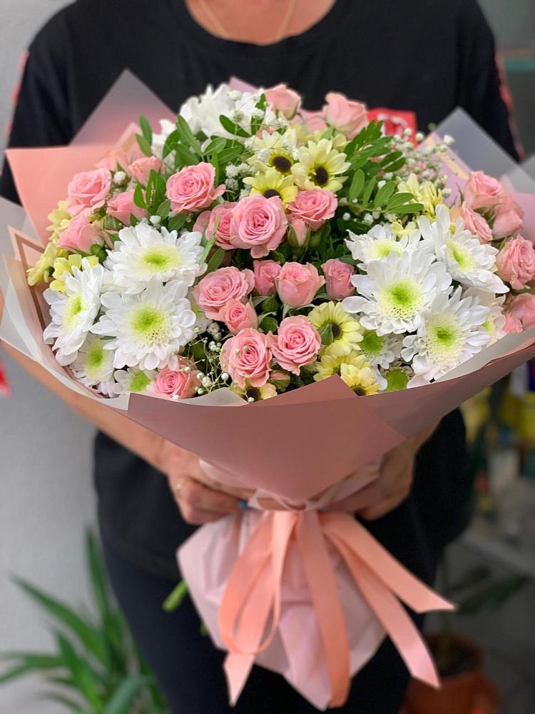 Букет цветов из: Розы и Хризантемы в Ордынском