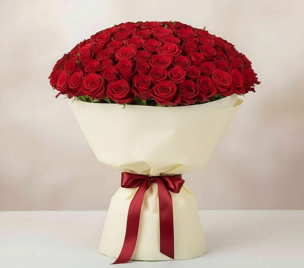 Букет 101 Красная роза Милано в Ордынском
