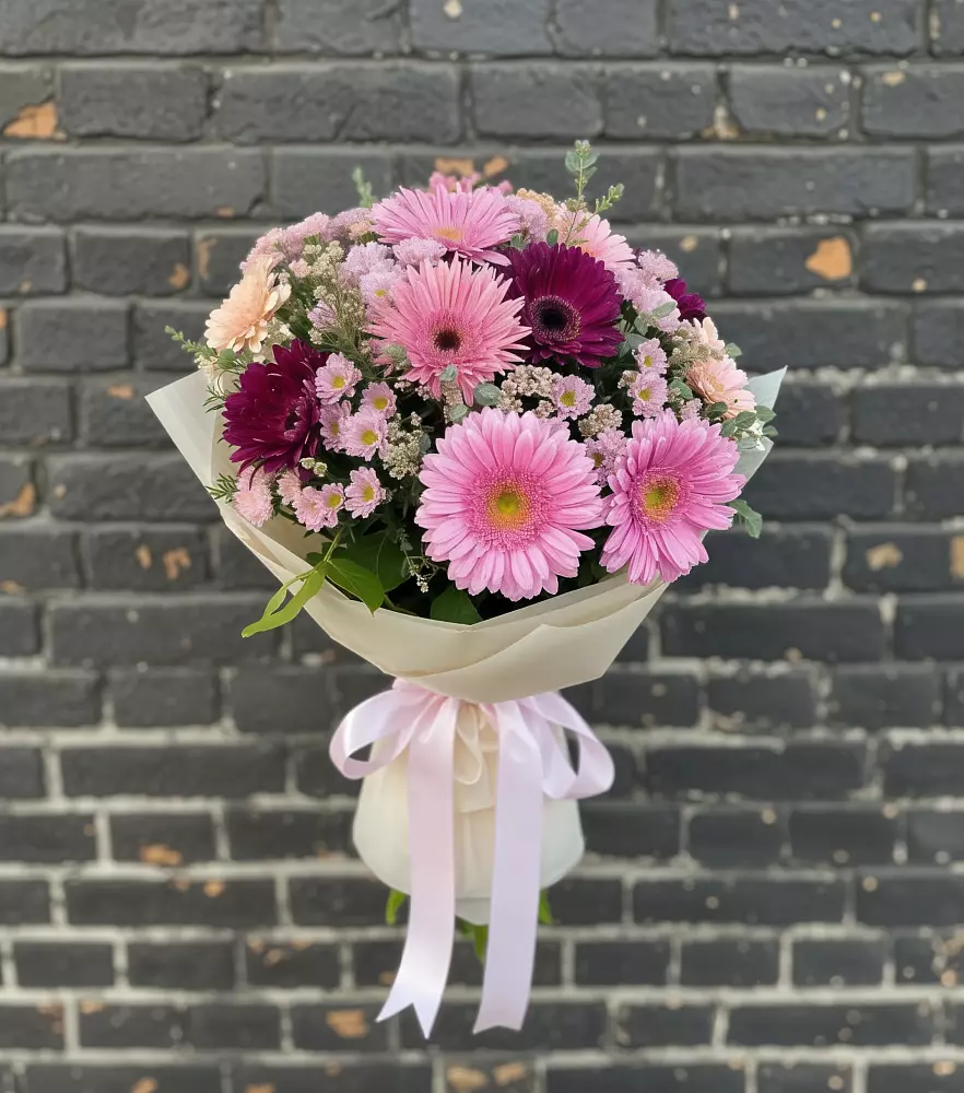 Букет цветов из: Герберы и Хризантемы в Ордынском
