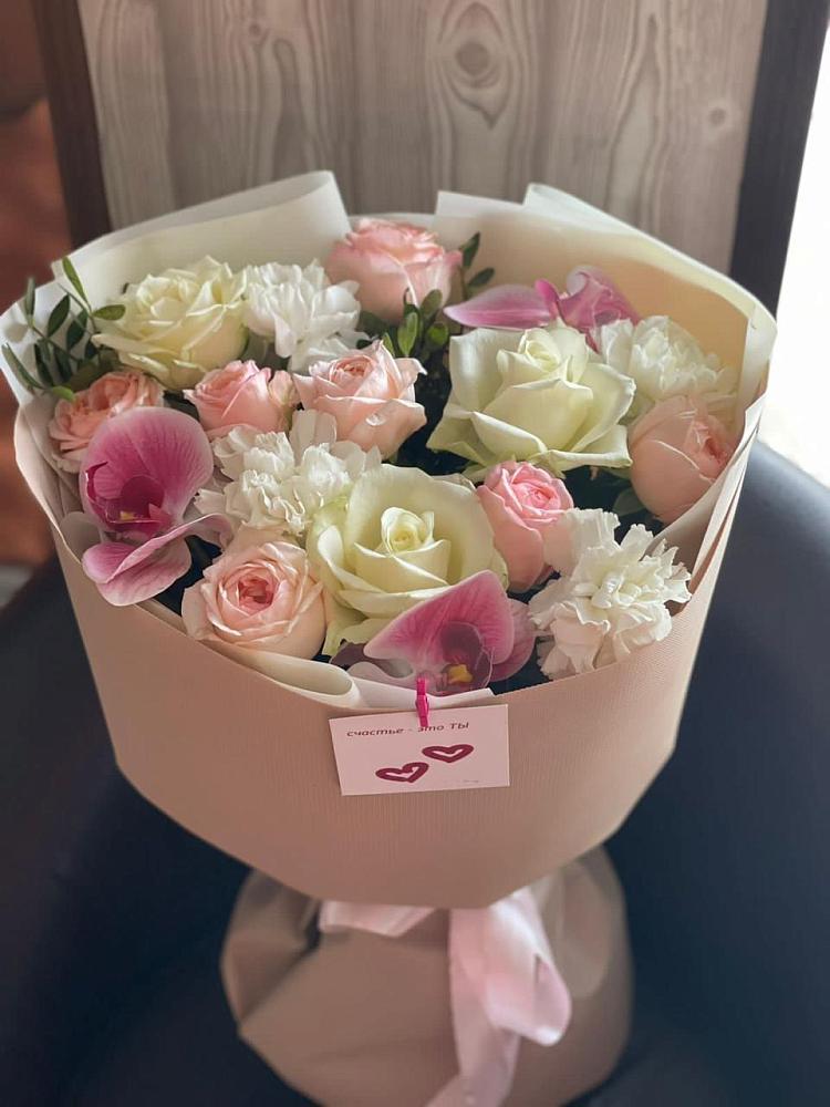 Букет цветов из: Орхидеи, Розы и Гвоздики в Ордынском