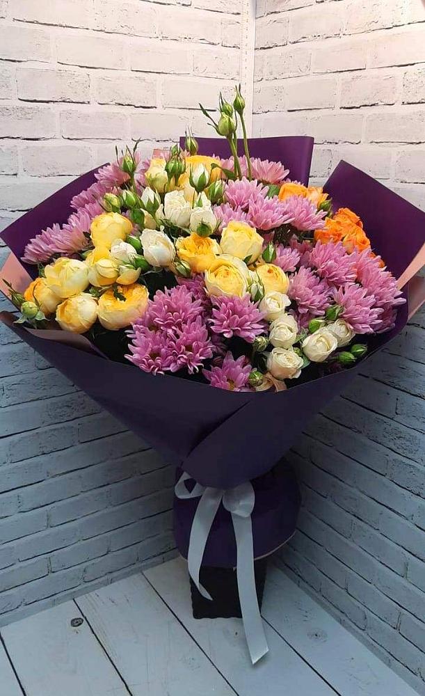Букет цветов из: Хризантемы и Розы в Ордынском