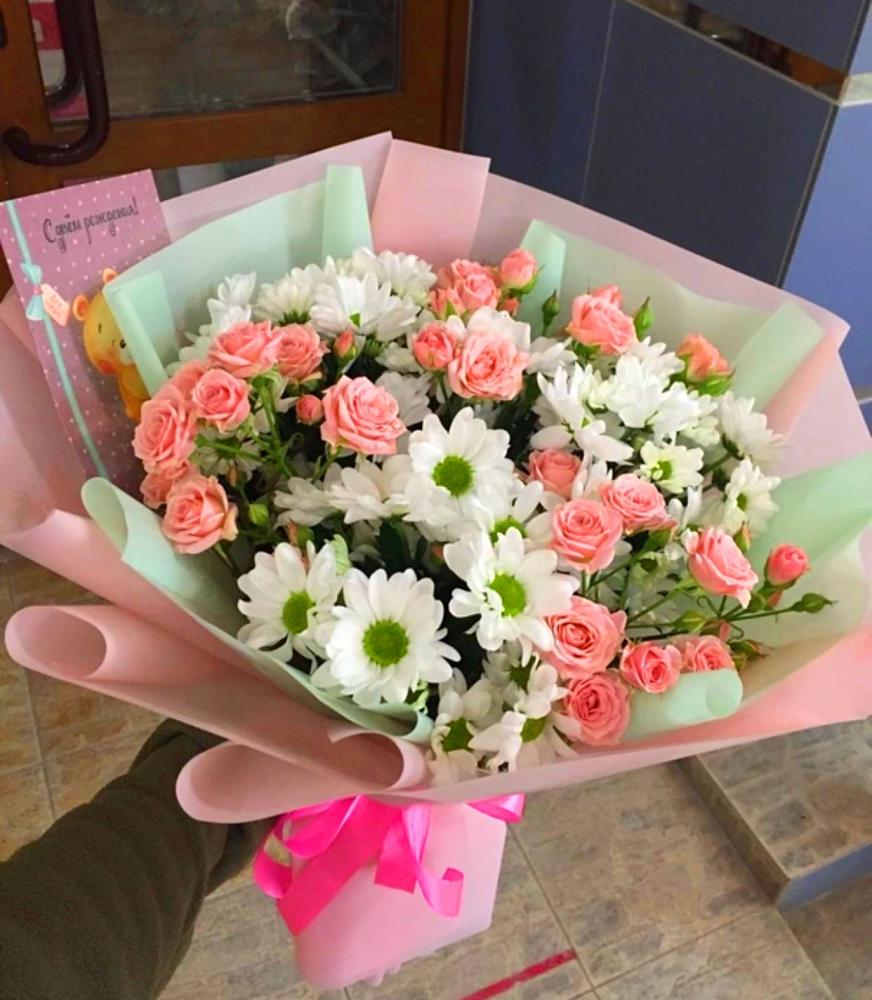 Букет цветов из: Розы и Хризантемы в Ордынском