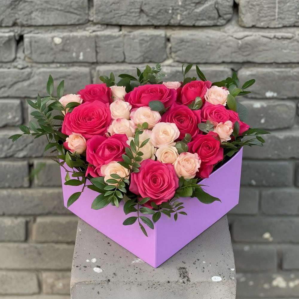 Цветочная композиция из Розы в коробке в Ордынском