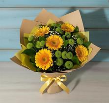 Букет цветов из:  Герберы и Хризантемы в Ордынском