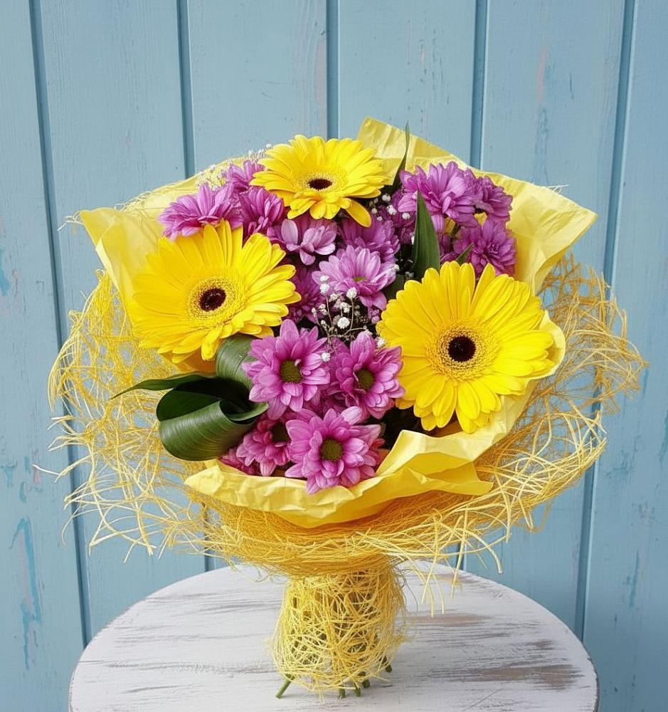 Букет цветов из: Хризантемы и Герберы в Ордынском
