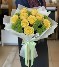 Букет цветов из:  Хризантемы и Розы в Ордынском