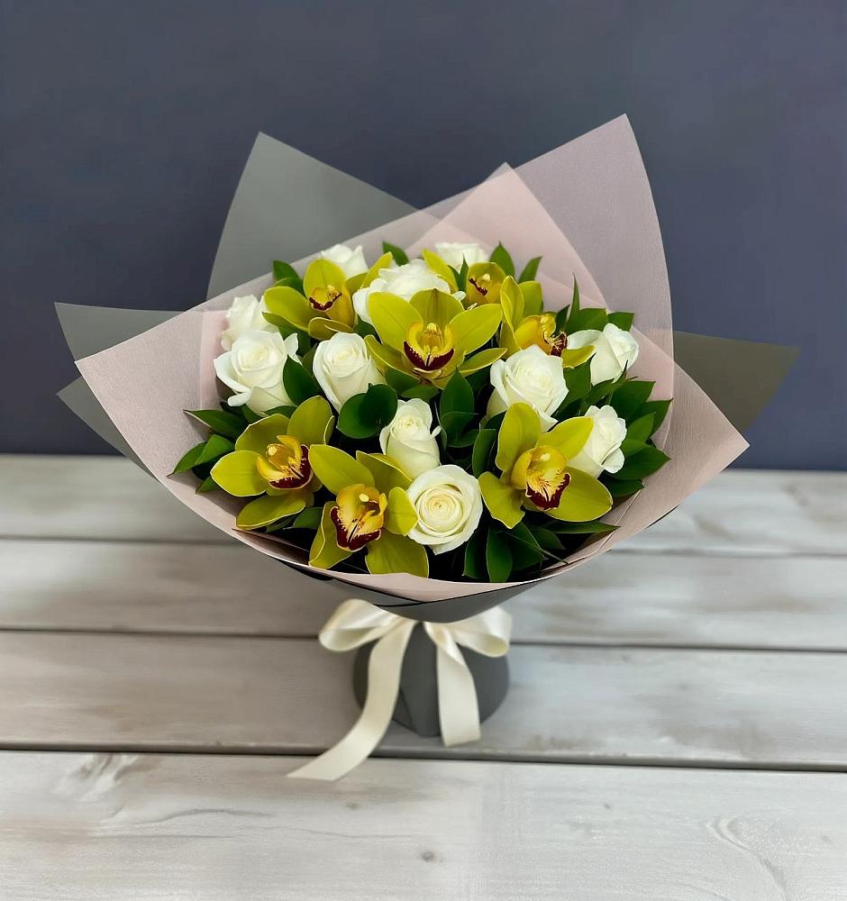 Букет цветов из: Орхидеи и Розы в Ордынском