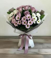 Букет цветов из:  Хризантемы и Розы в Ордынском