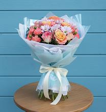 Букет цветов из:  Хризантемы и Розы в Ордынском