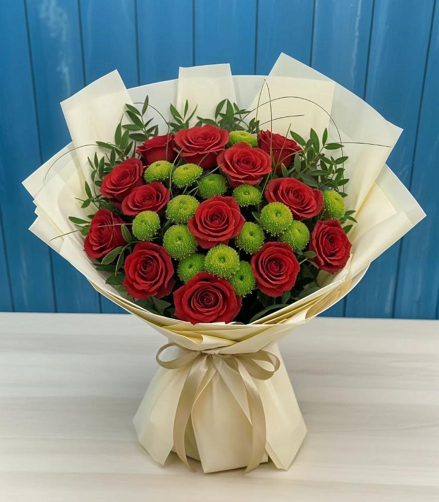 Букет цветов из: Розы и Хризантемы в Ордынском